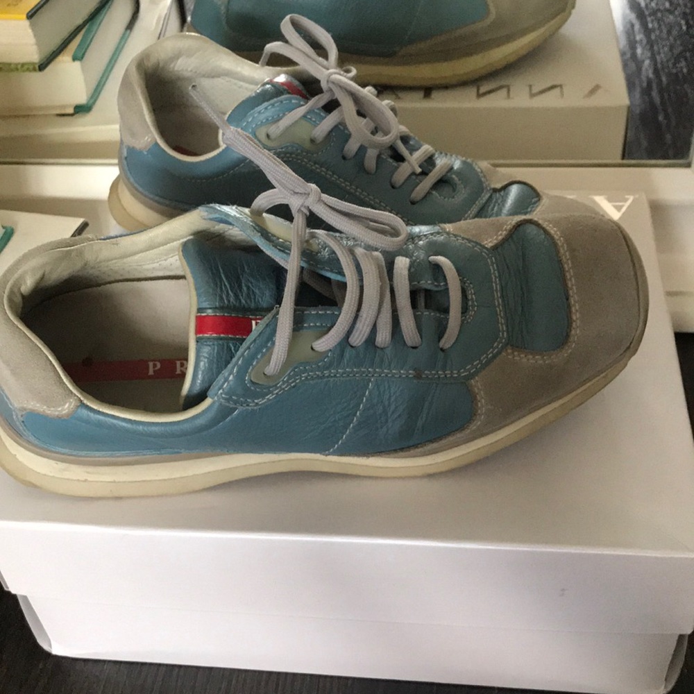 Authentic Prada Blue Sneakers
